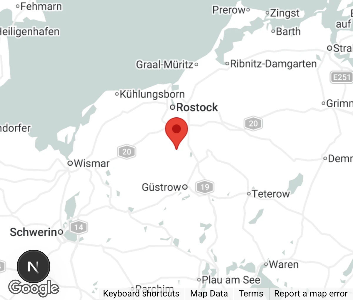 Map showing location of Tierschutzverein Schwaan e.V.