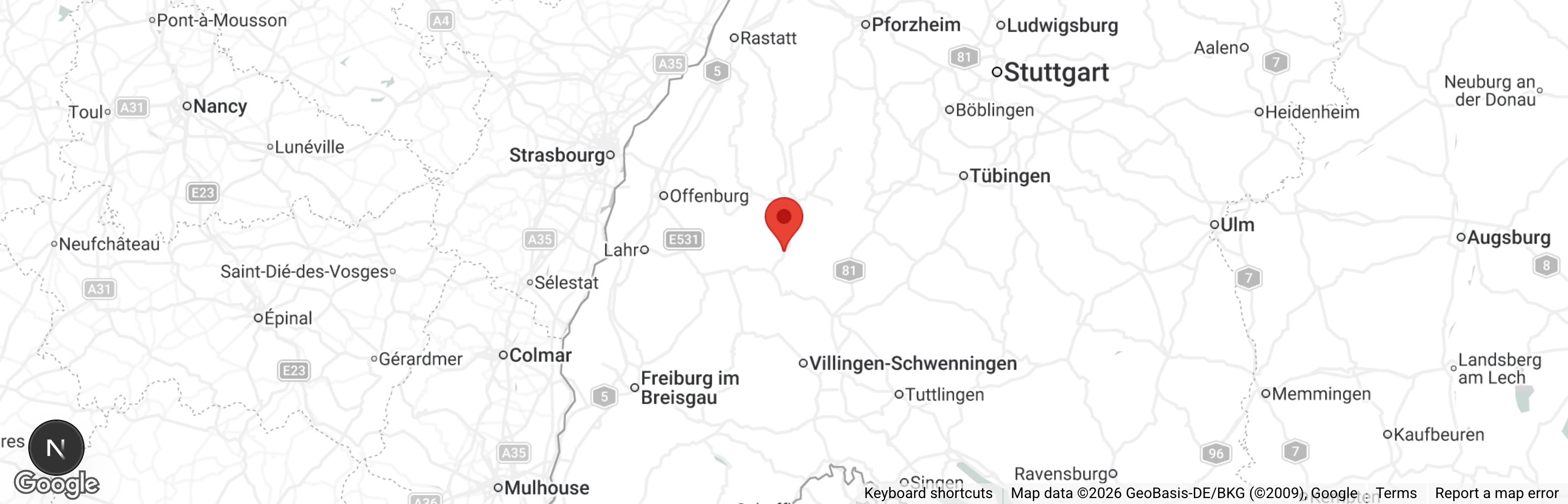 Map showing location of Emma-Müller Tierheim