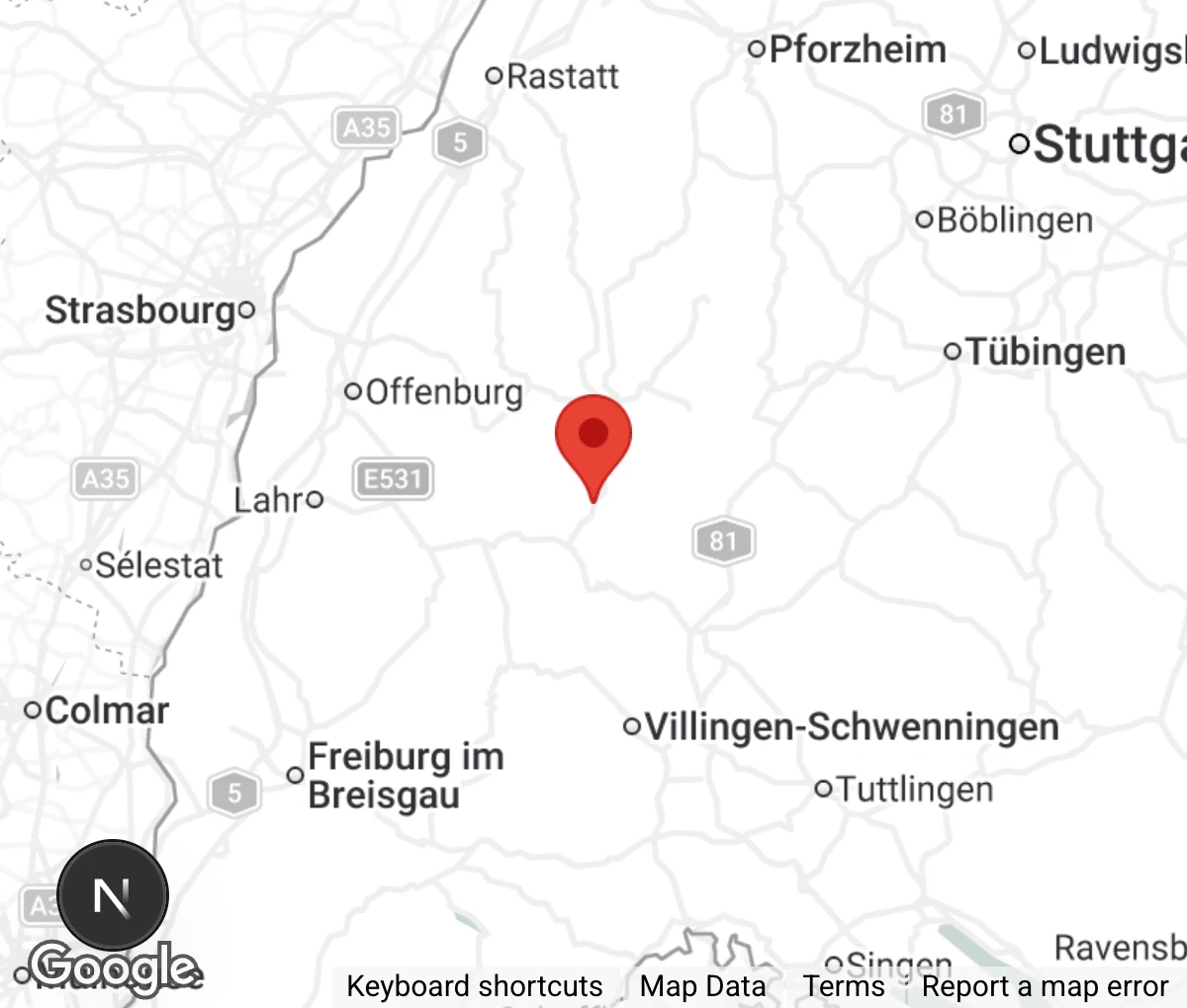 Map showing location of Emma-Müller Tierheim