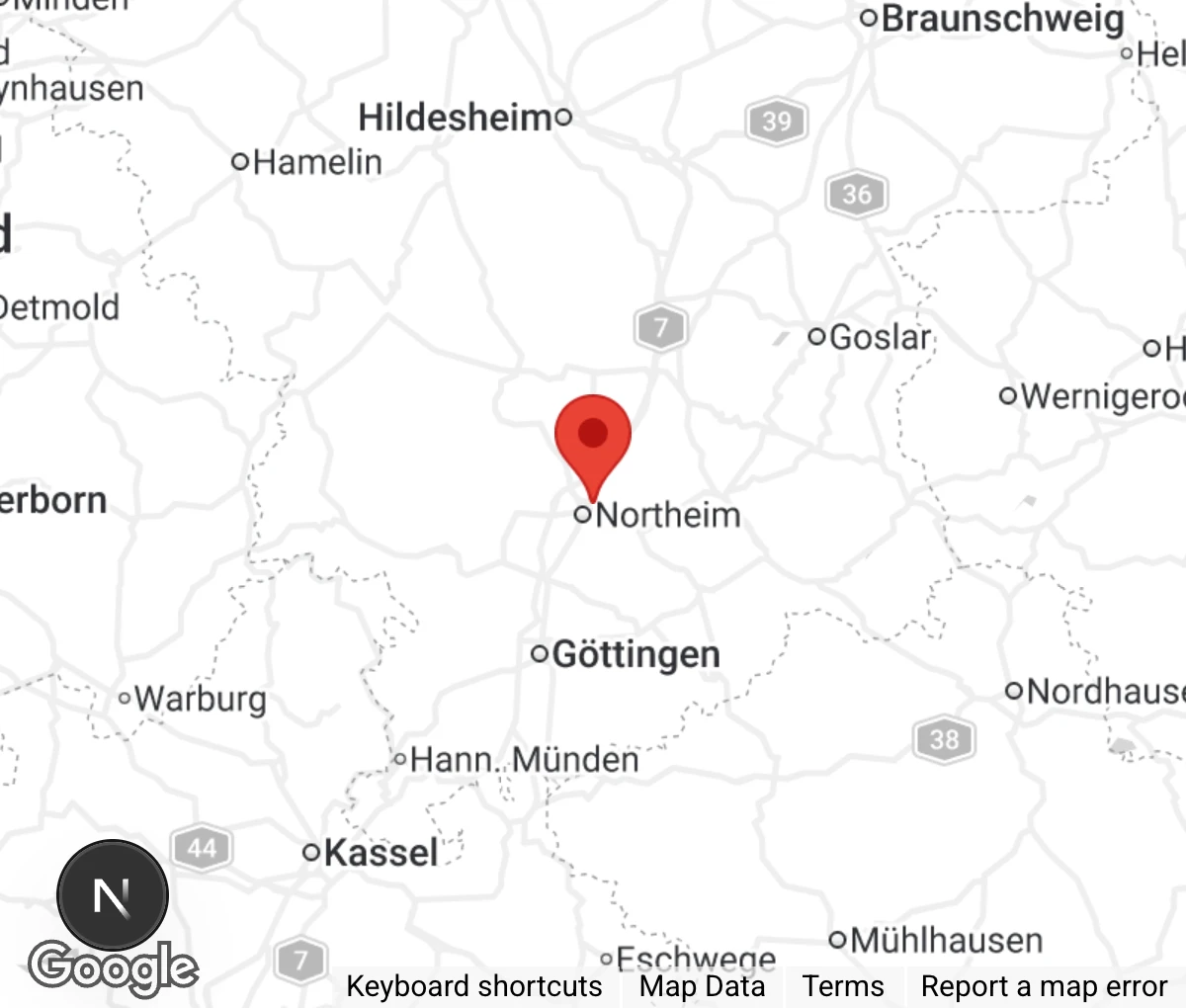 Map showing location of Tierheim Northeim