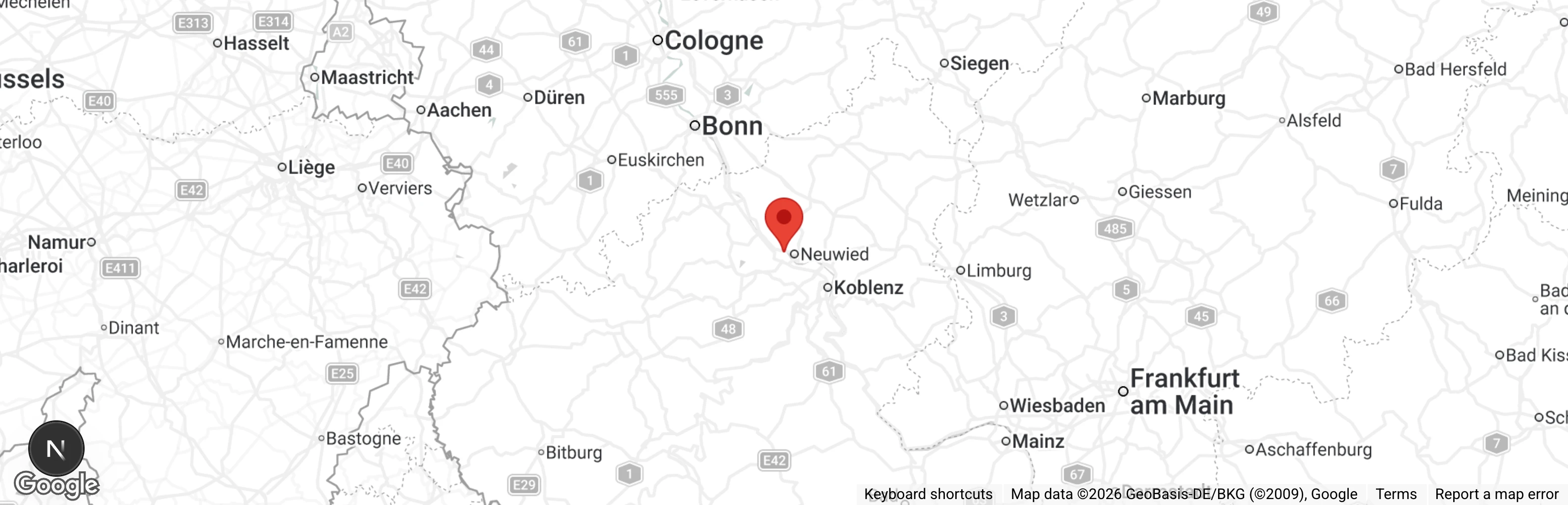 Map showing location of Tierheim Andernach