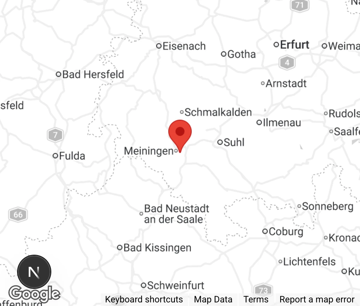 Map showing location of Tierschutzverein Meiningen e. V.