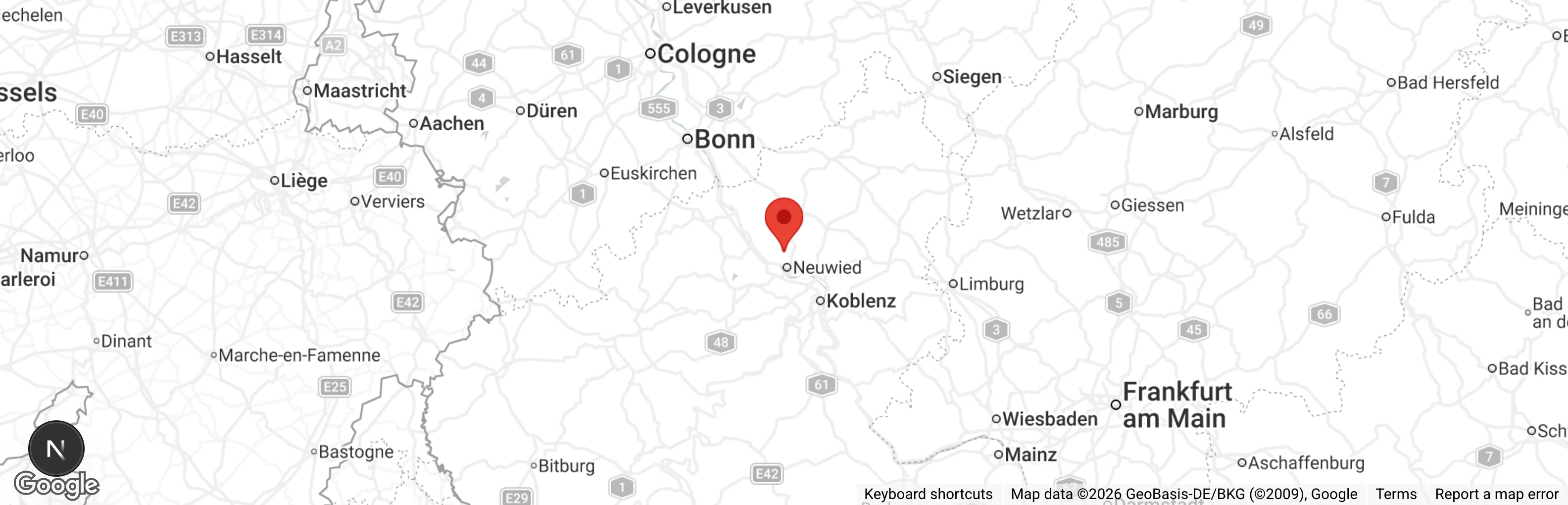 Map showing location of Tierheim Ludwigshof Neuwied