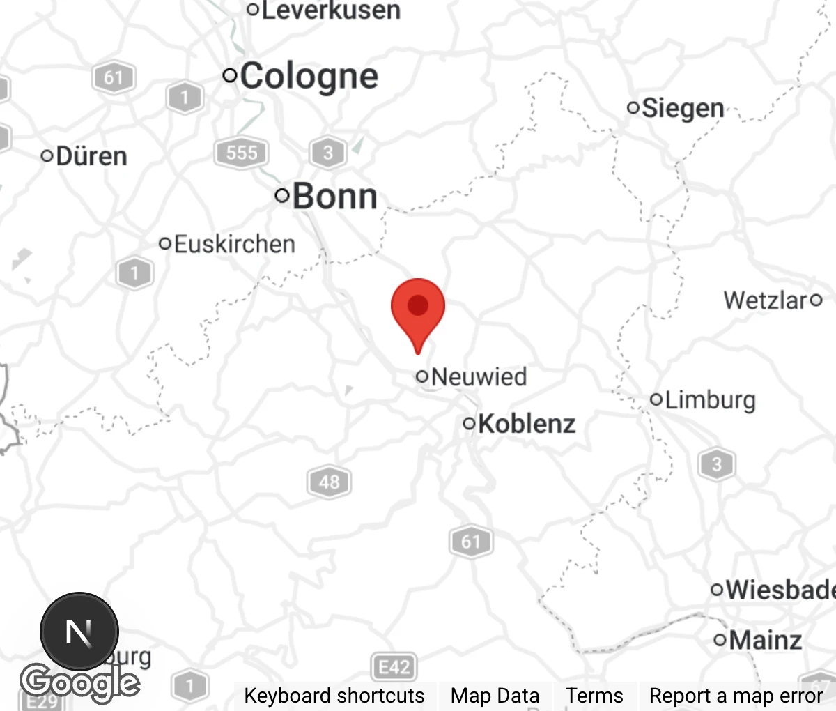 Map showing location of Tierheim Ludwigshof Neuwied