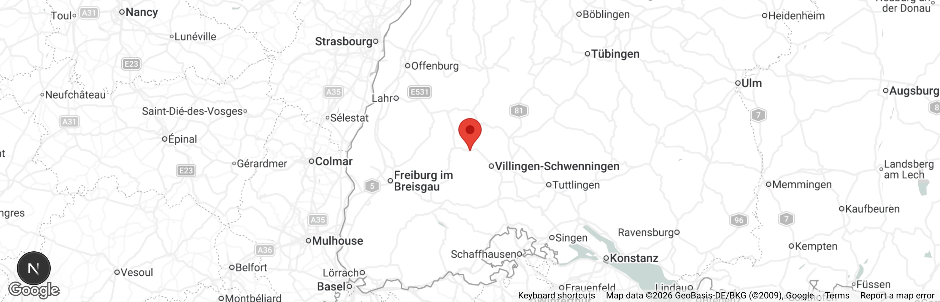 Map showing location of Tierschutzverein St. Georgen u.U. e.V.