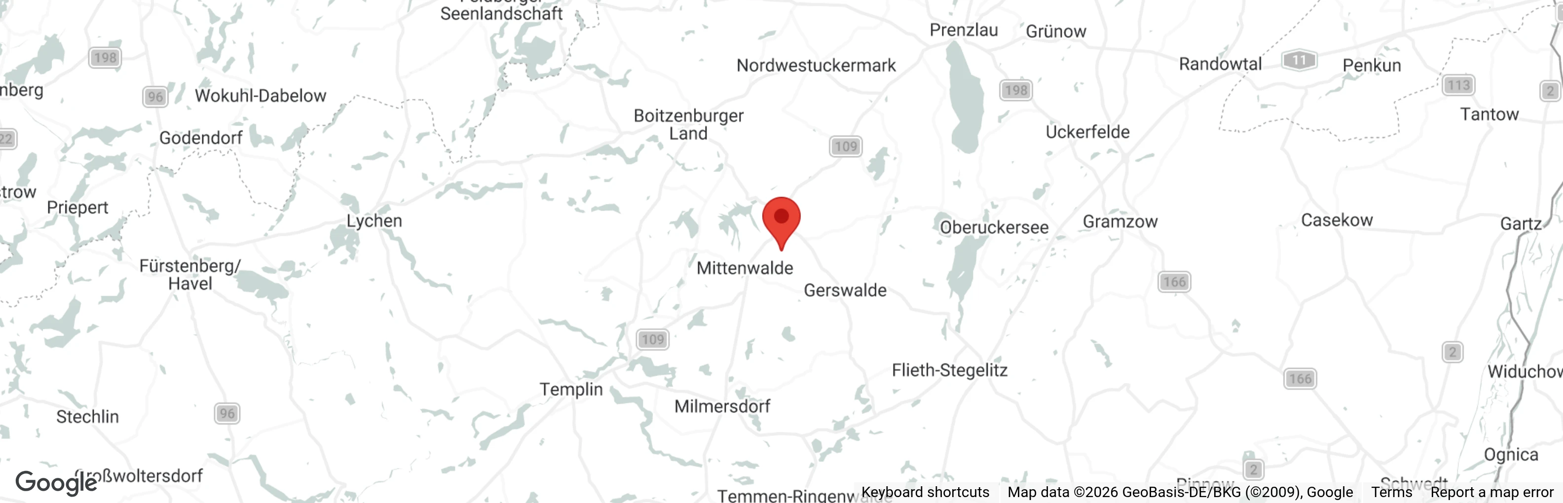 Map showing location of Templiner Tierschutzverein e.V.