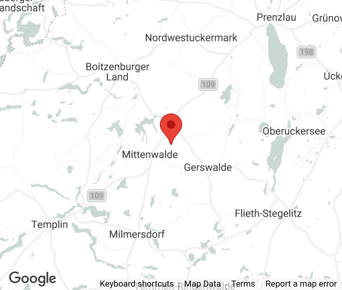 Map showing location of Templiner Tierschutzverein e.V.