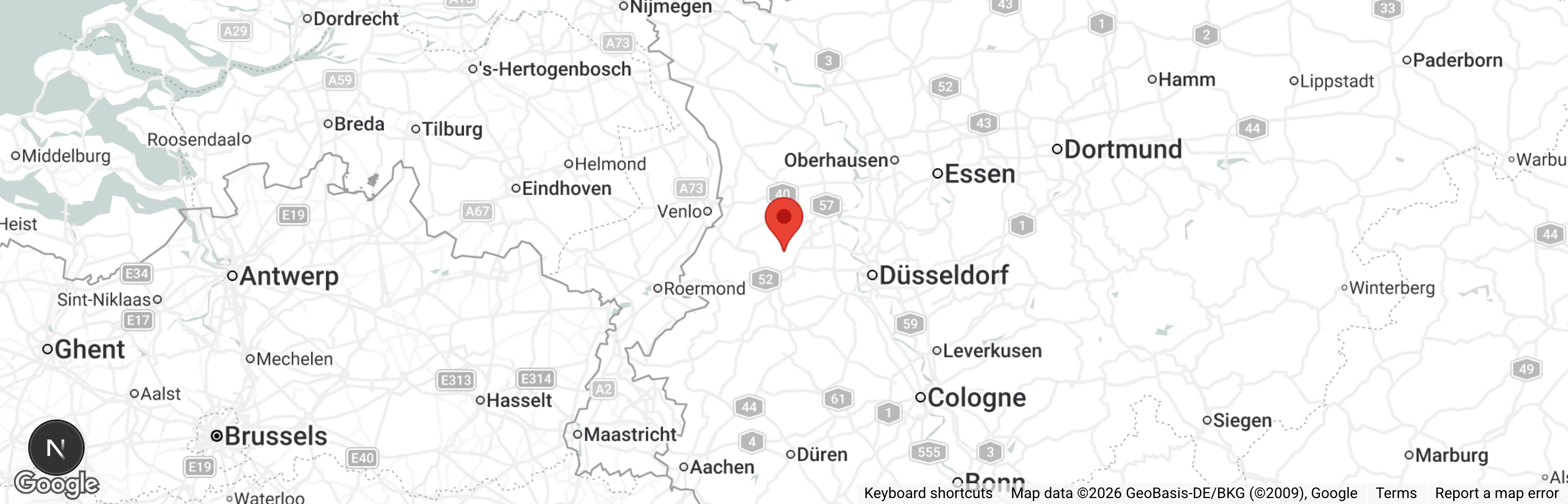 Map showing location of Tierschutz für Willich e.V.