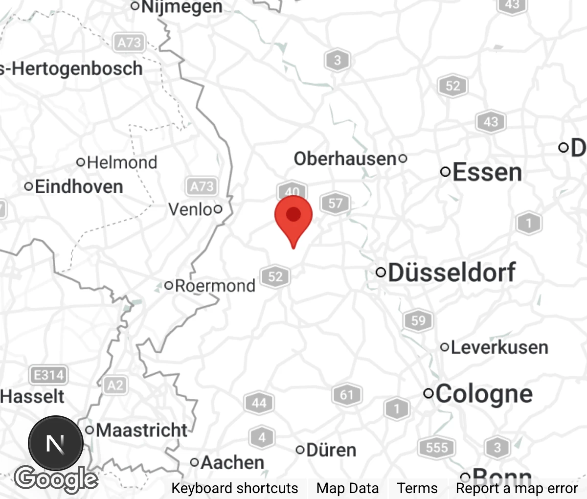 Map showing location of Tierschutz für Willich e.V.