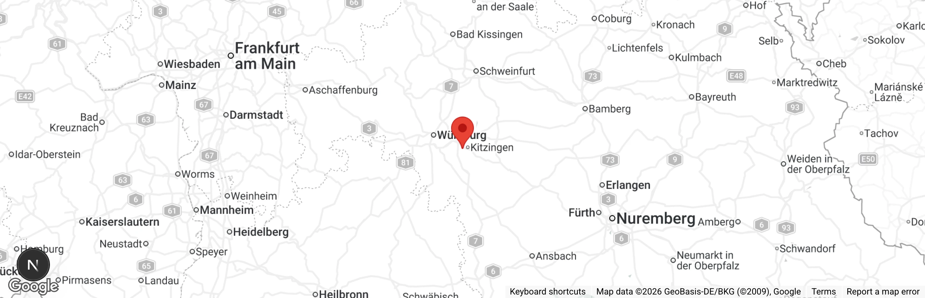 Map showing location of Tierschutzverein Kitzingen Stadt und Landkreis e.V.