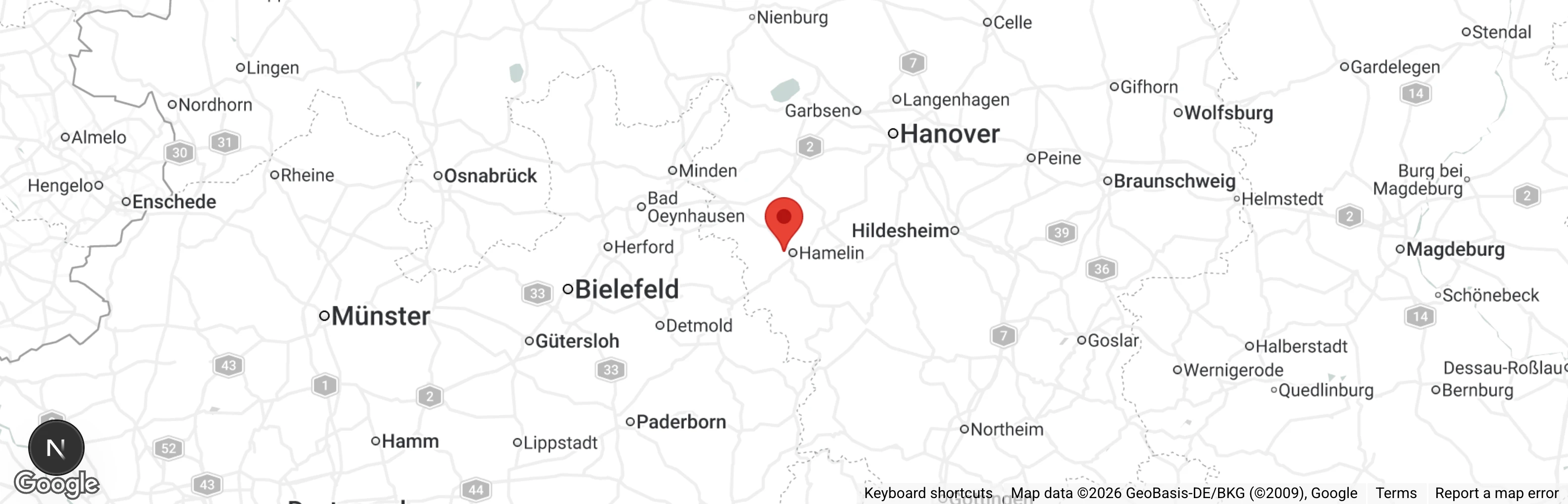 Map showing location of Tierheim Hameln-Pyrmont