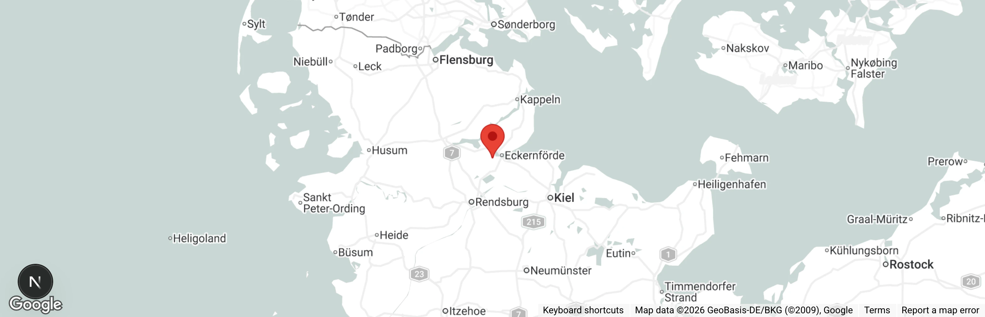 Map showing location of Tierschutzverein Eckernförde u.U. e.V.