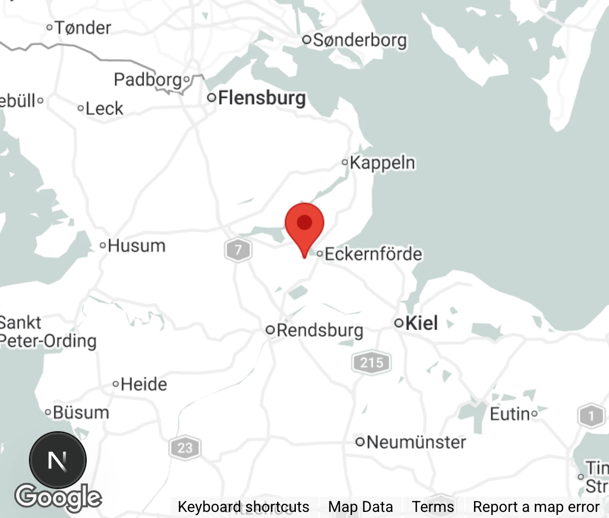 Map showing location of Tierschutzverein Eckernförde u.U. e.V.
