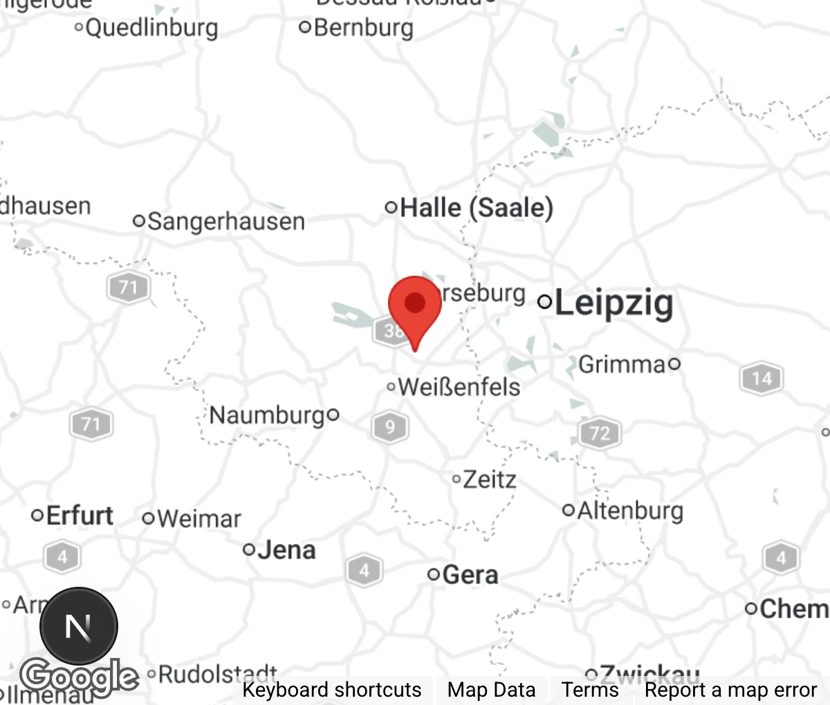Map showing location of Neuer Tierschutzverein Weißenfels e.V. 