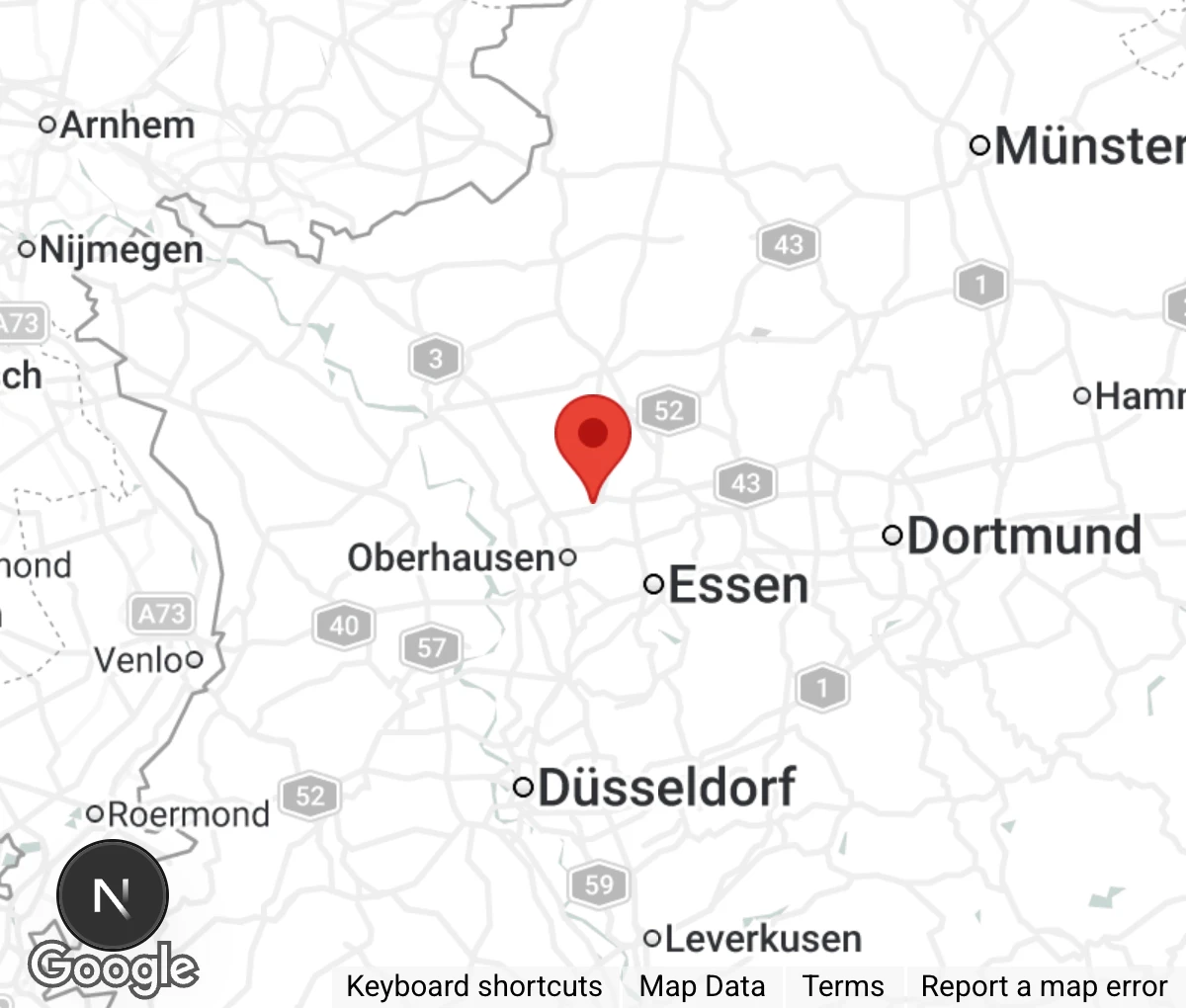 Map showing location of Tierfreunde Bottrop e.V.