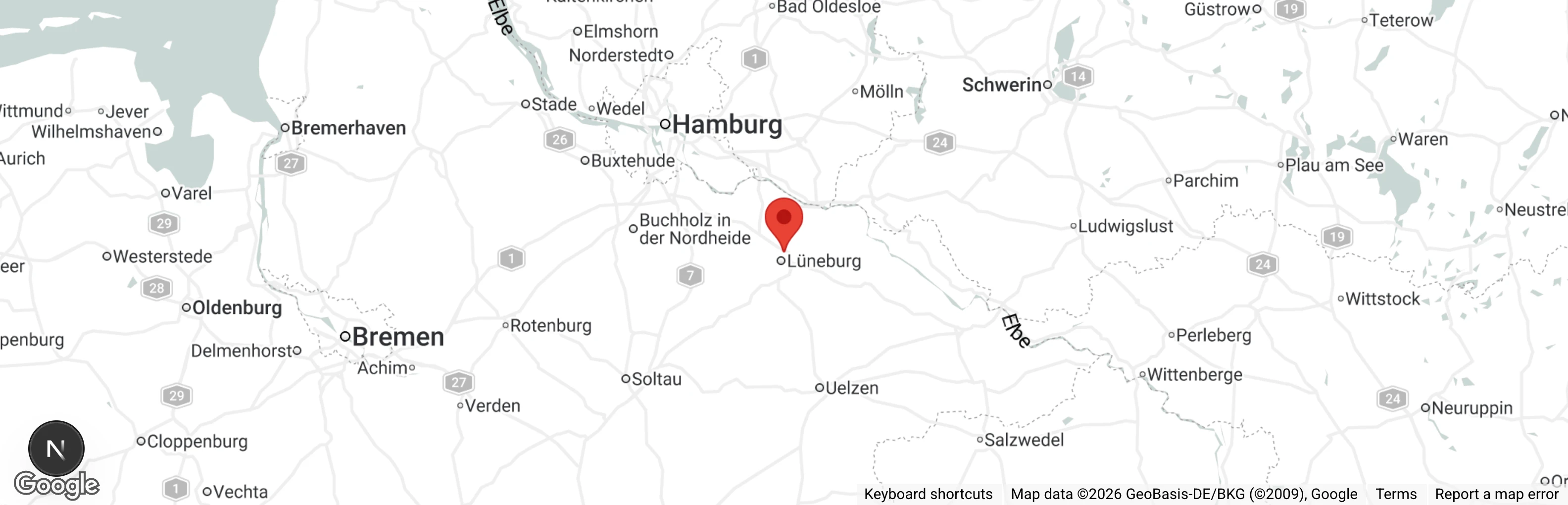 Map showing location of Tierheim Lüneburg gGmbH