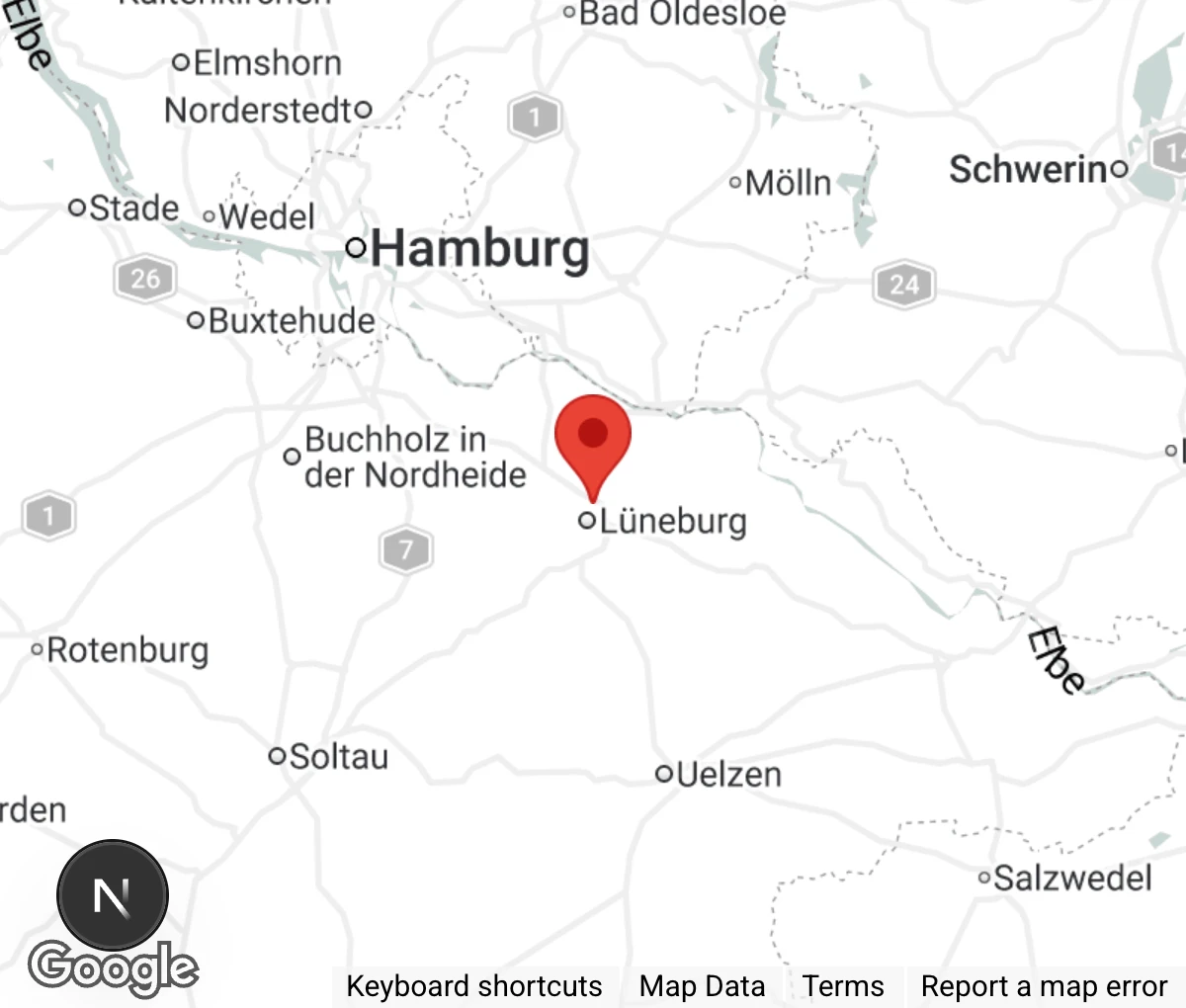 Map showing location of Tierheim Lüneburg gGmbH