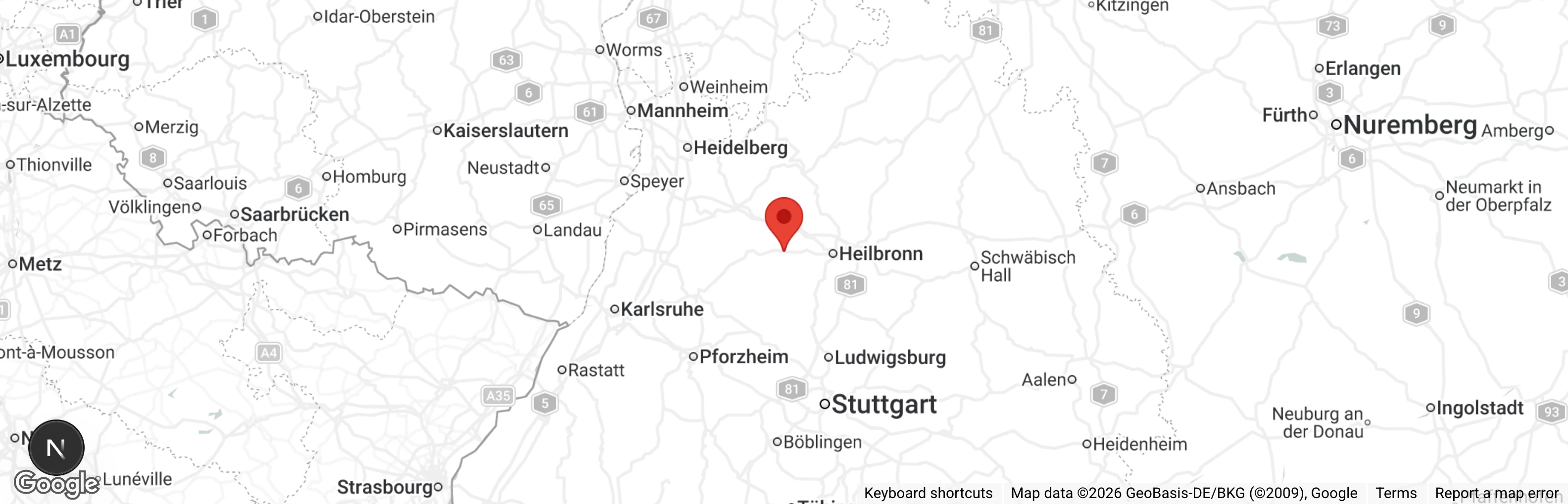 Map showing location of Tierschutzverein Leingarten - Schwaigern e.V.