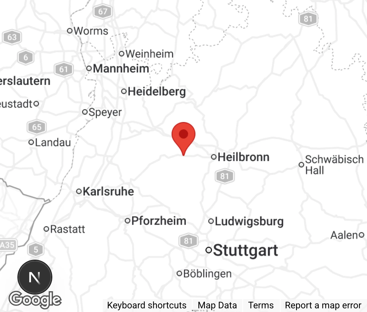 Map showing location of Tierschutzverein Leingarten - Schwaigern e.V.