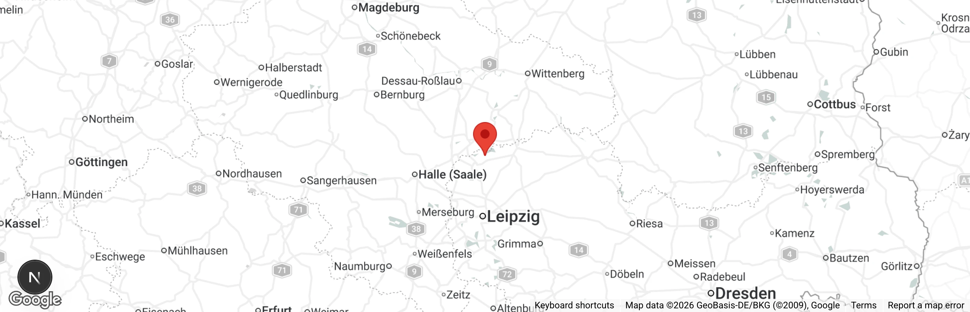 Map showing location of Tierheim Delitzsch