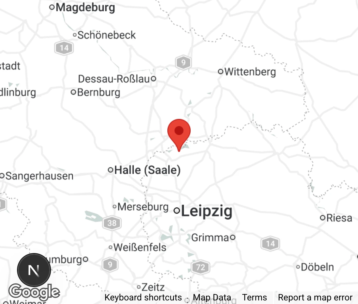 Map showing location of Tierheim Delitzsch