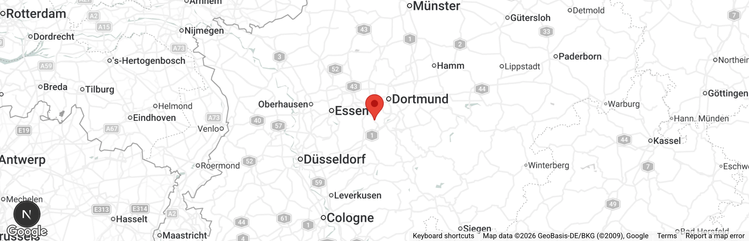 Map showing location of Tierheim Witten-Wetter-Herdecke e.V.