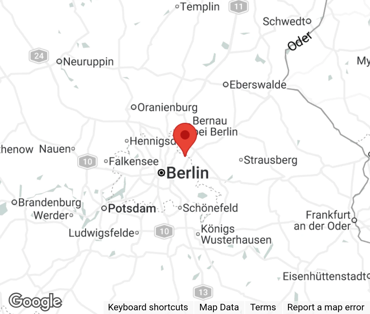 Map showing location of Tierheim Berlin