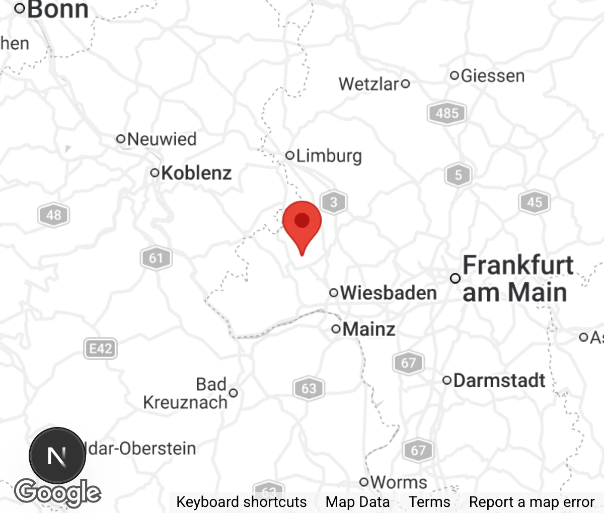 Map showing location of Tierfreunde Taunusstein e.V. Geschäftsstelle (Hartmann)