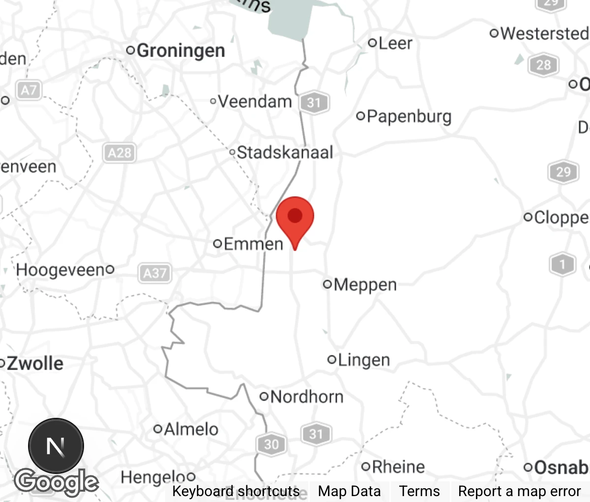 Map showing location of Tierheim Meppen