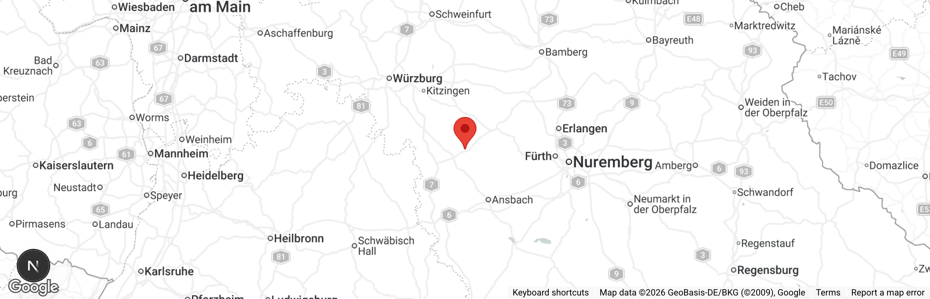 Map showing location of Georg-Kotzer-Tierheim