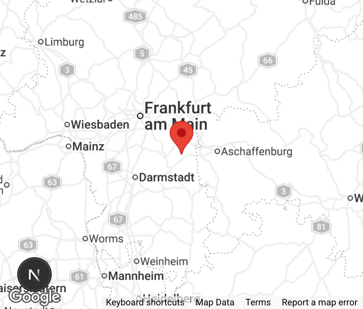 Map showing location of Tierheim Babenhausen Tierschutzverein Babenhausen/Münster e.V.