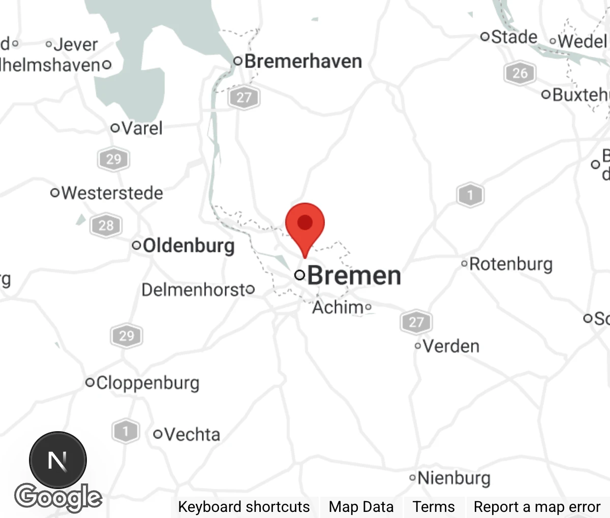 Map showing location of Bremer Tierschutzverein e.V.