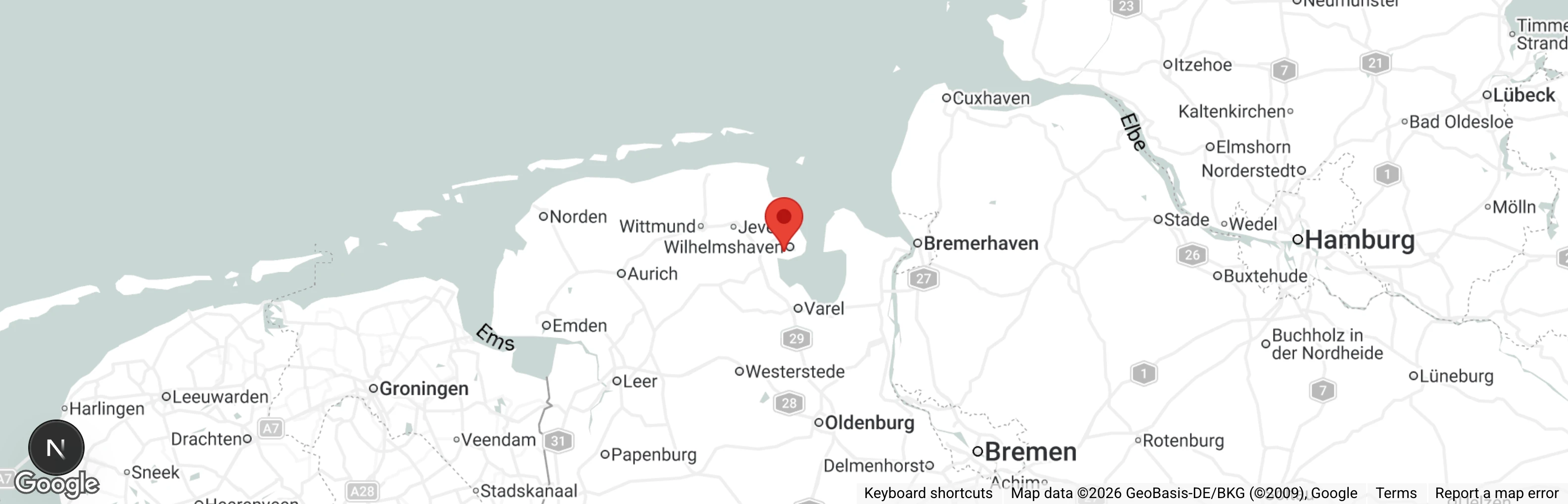Map showing location of Dr. Kibat Tierheim/Wilhelmshaven