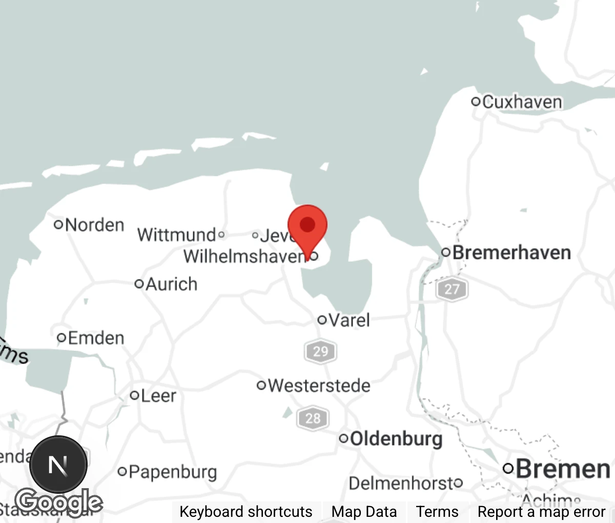 Map showing location of Dr. Kibat Tierheim/Wilhelmshaven