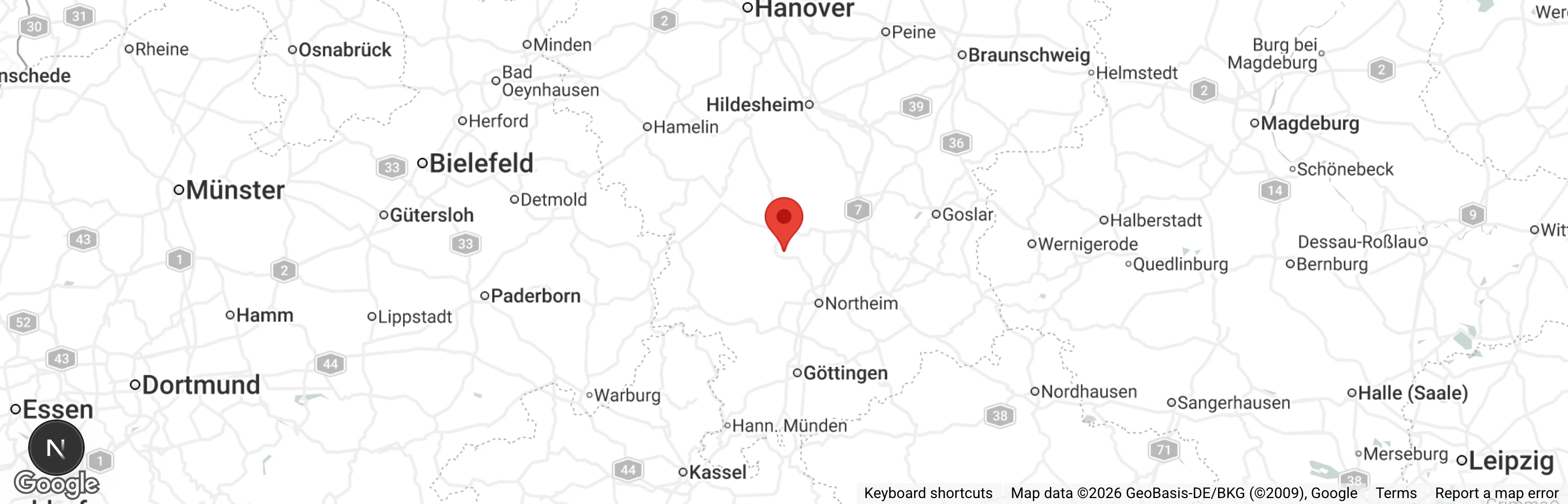 Map showing location of Katzenhaus Einbeck