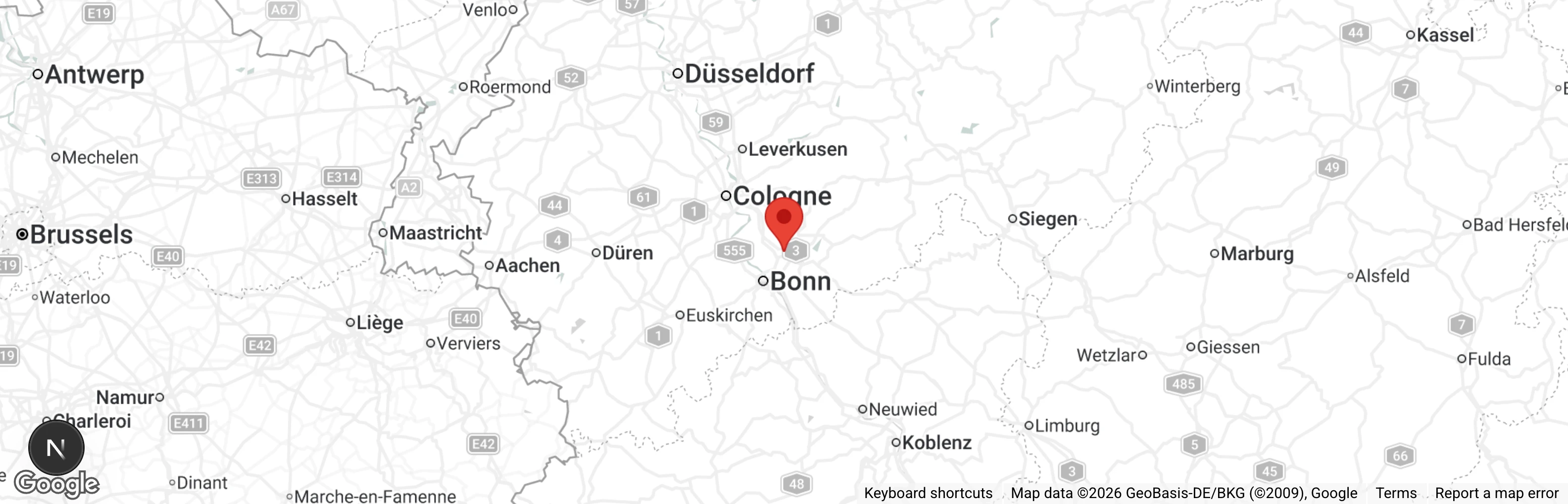 Map showing location of Tierheim Troisdorf