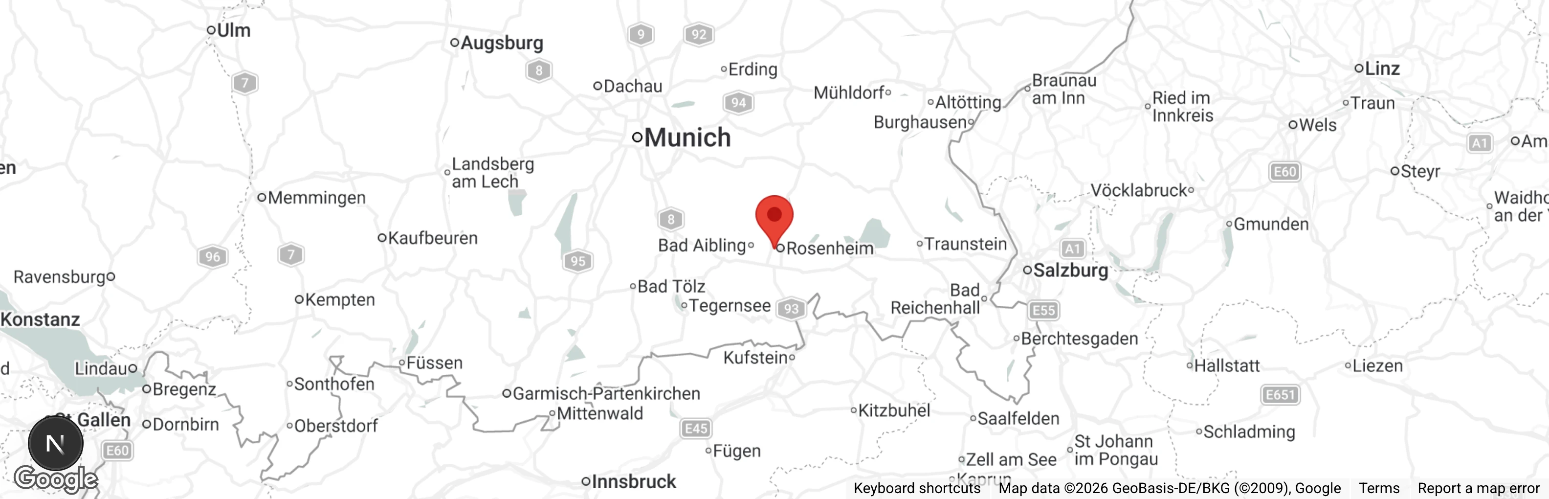 Map showing location of Tierheim Rosenheim