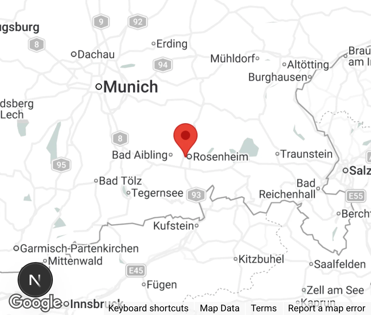 Map showing location of Tierheim Rosenheim