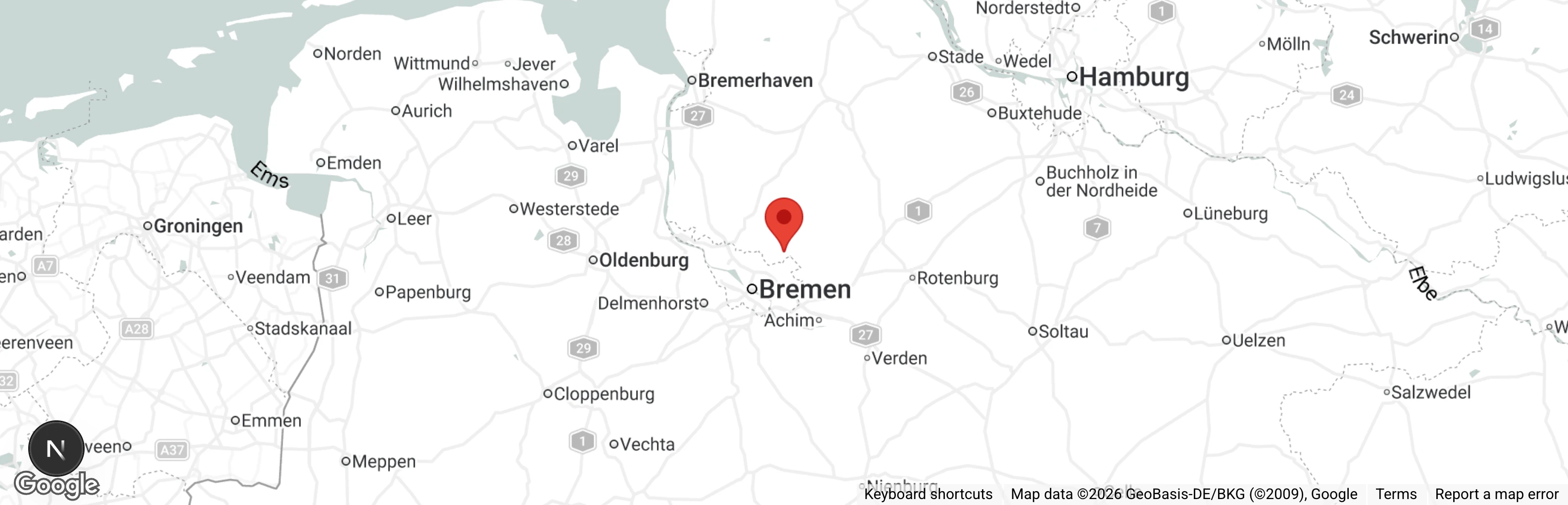 Map showing location of Katzenhaus Lilienthal