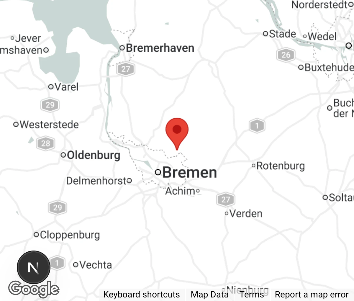 Map showing location of Katzenhaus Lilienthal