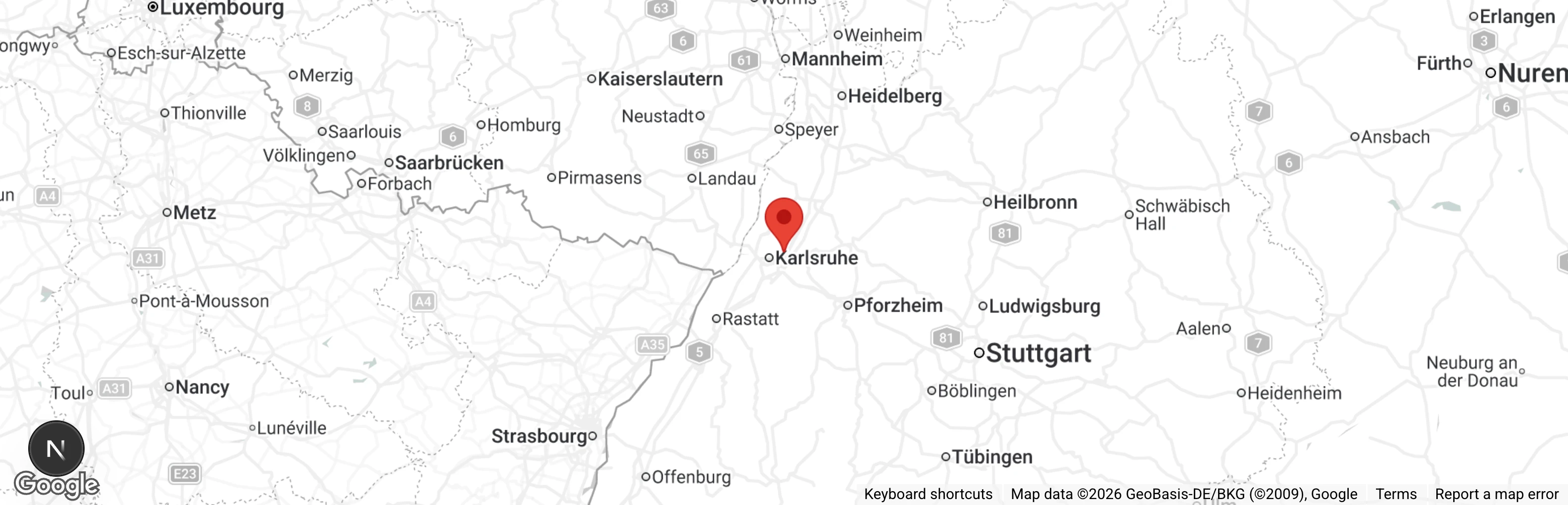 Map showing location of Federnhilfe e.V. c/o Vogel- und Reptilienpraxis