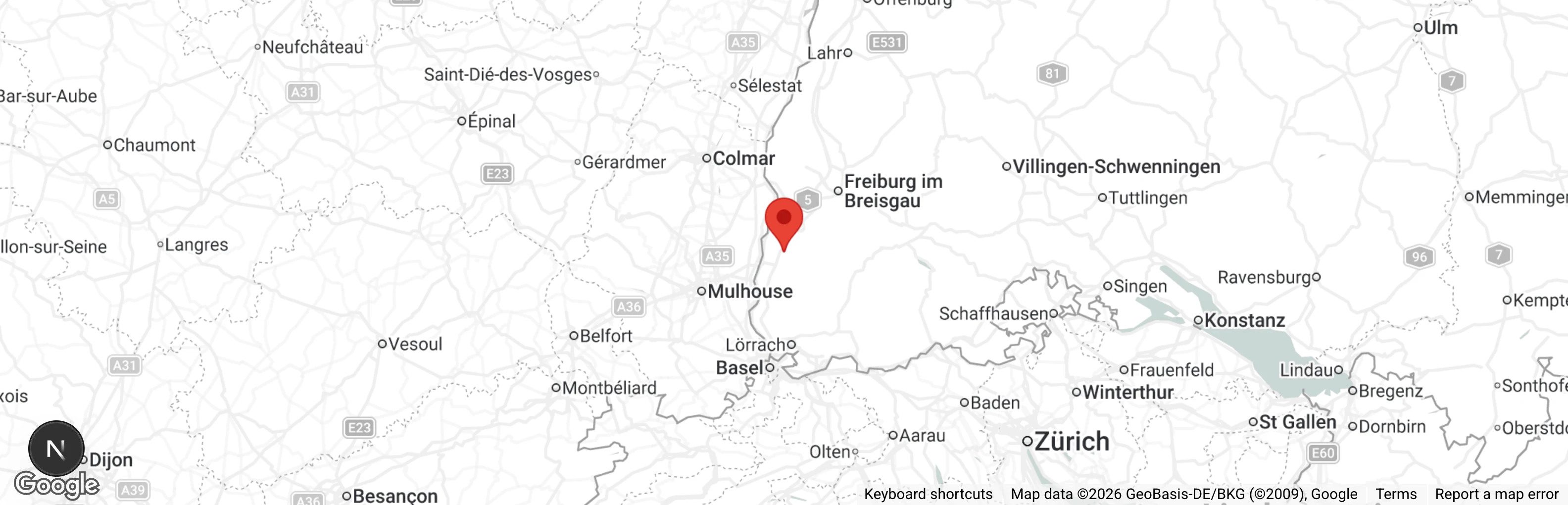 Map showing location of Tierschutzverein Markgräflerland e.V.