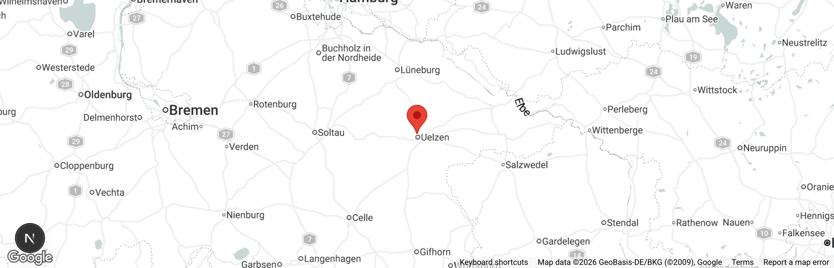 Map showing location of Tierheim Uelzen
