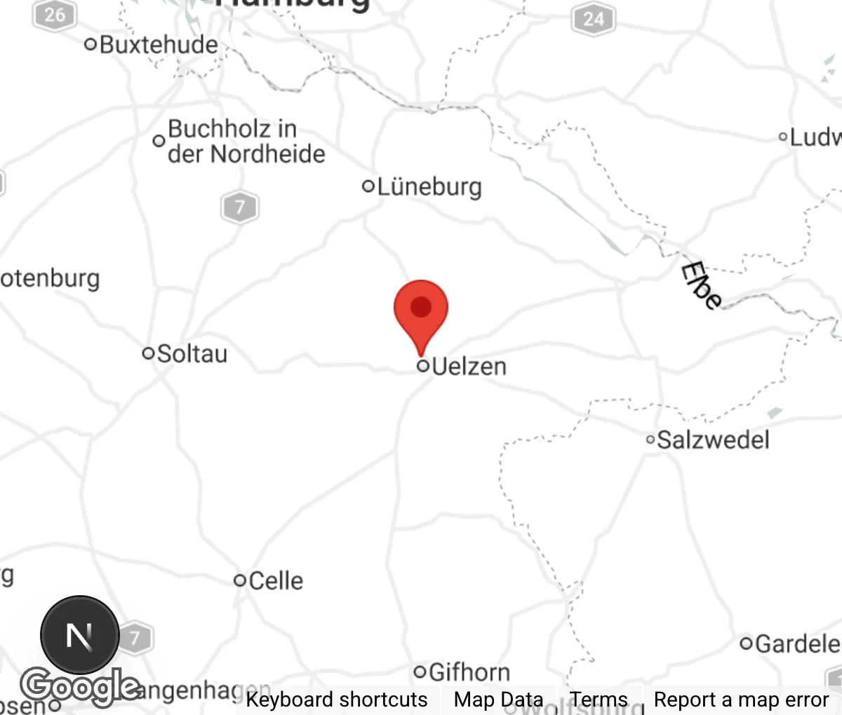 Map showing location of Tierheim Uelzen