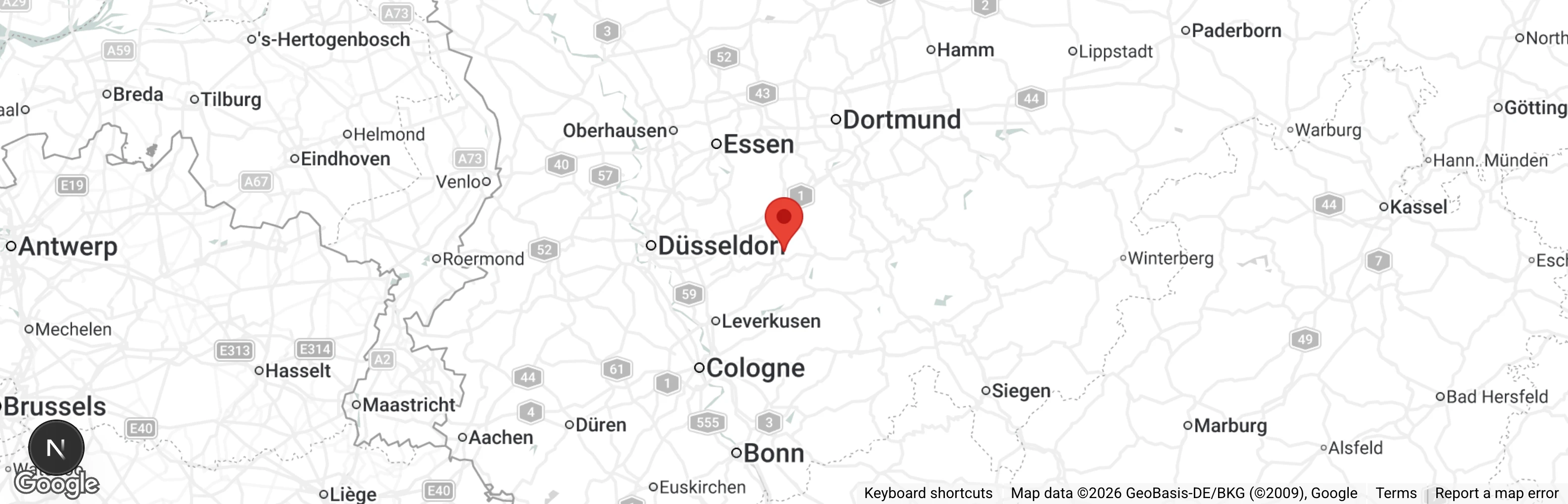 Map showing location of Tierheim Remscheid und Radevormwald