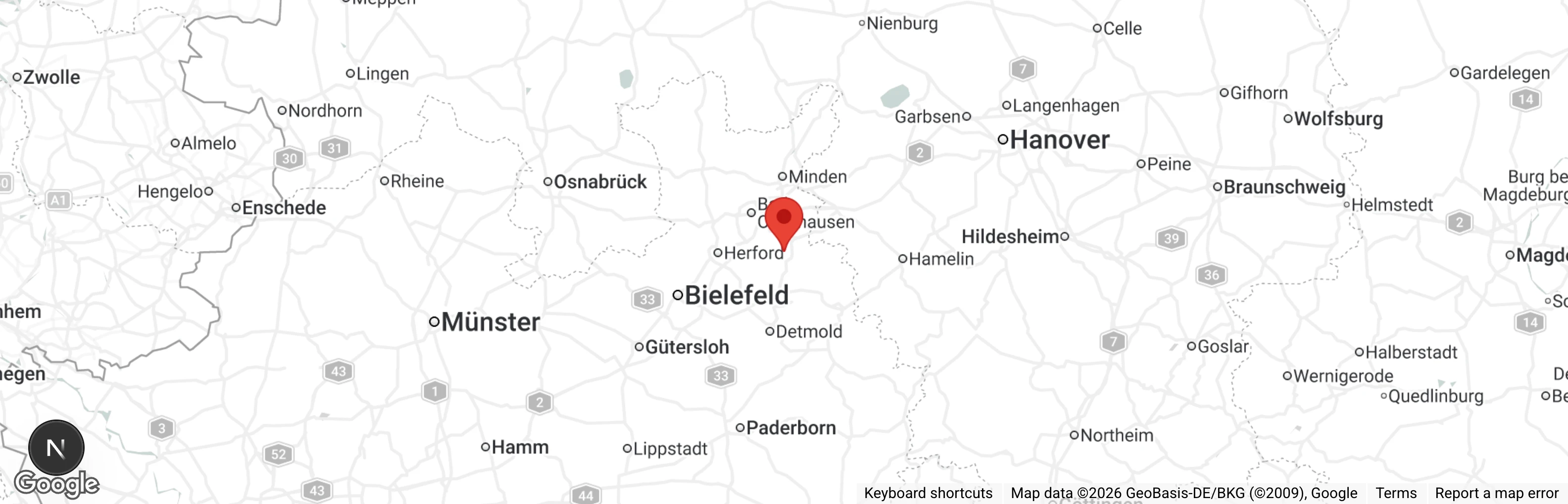 Map showing location of Tierschutzverein Franziskushof e.V.