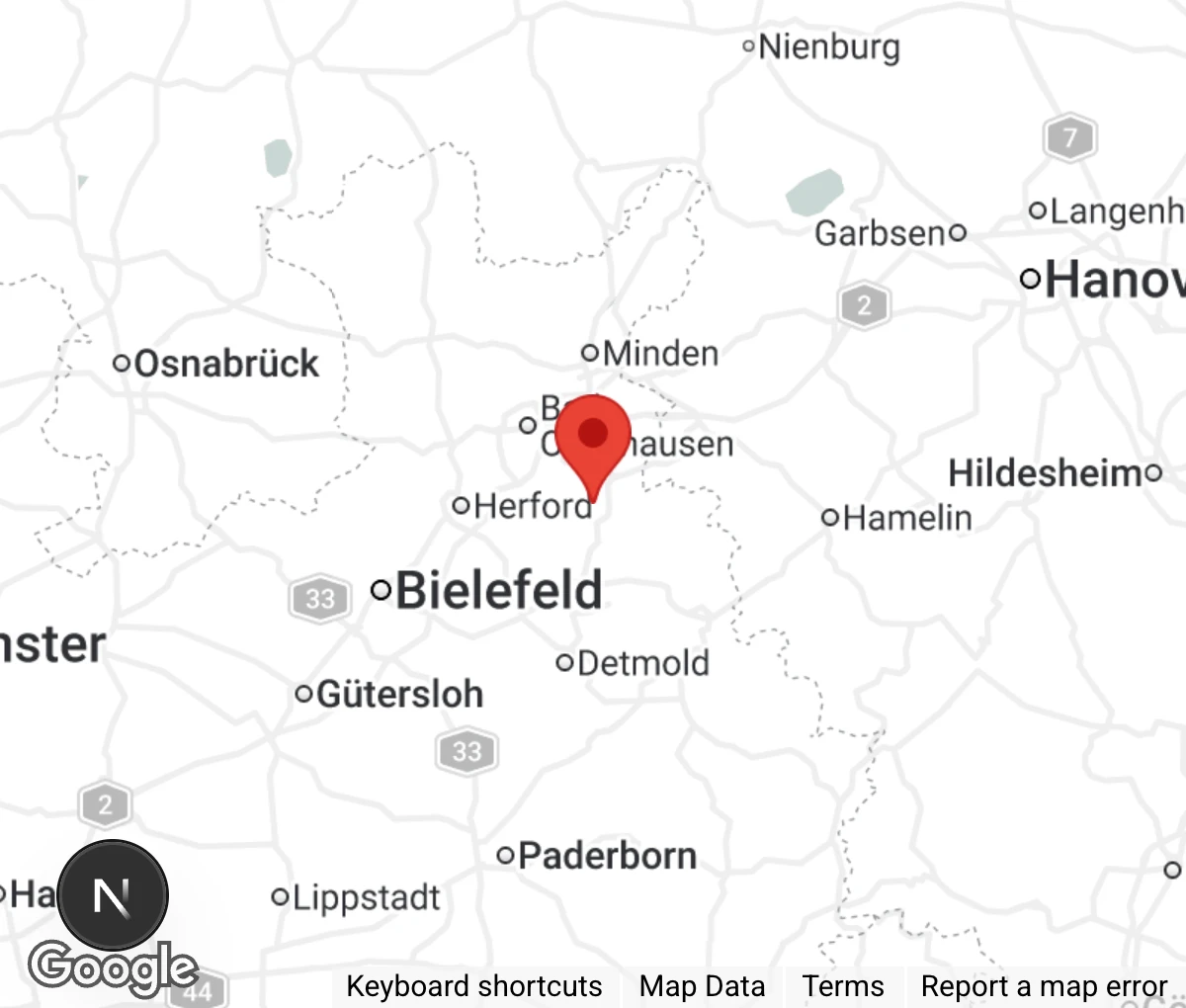 Map showing location of Tierschutzverein Franziskushof e.V.