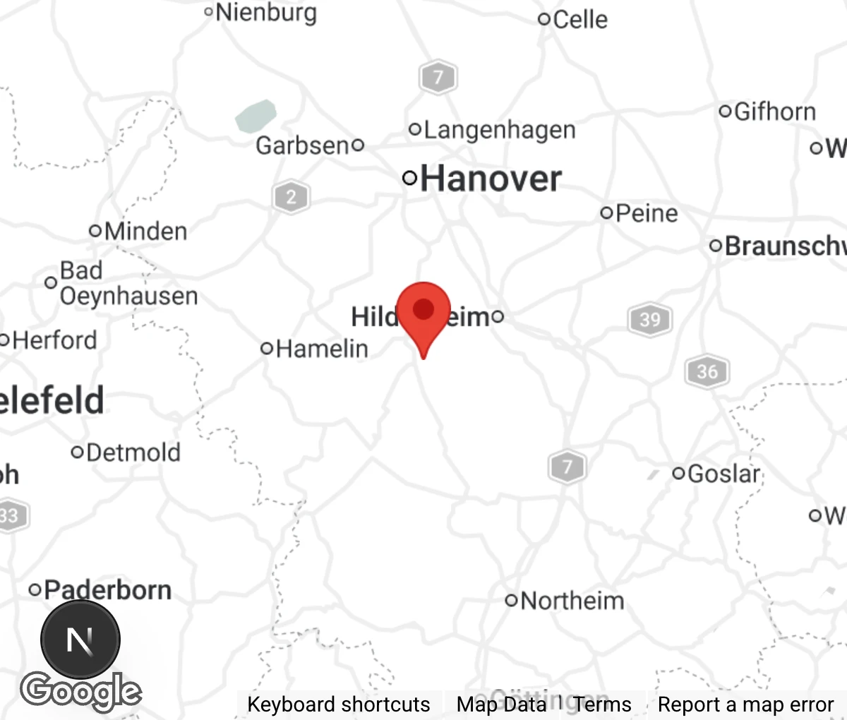 Map showing location of Vergessene Tierherzen 7 Berge e.V.