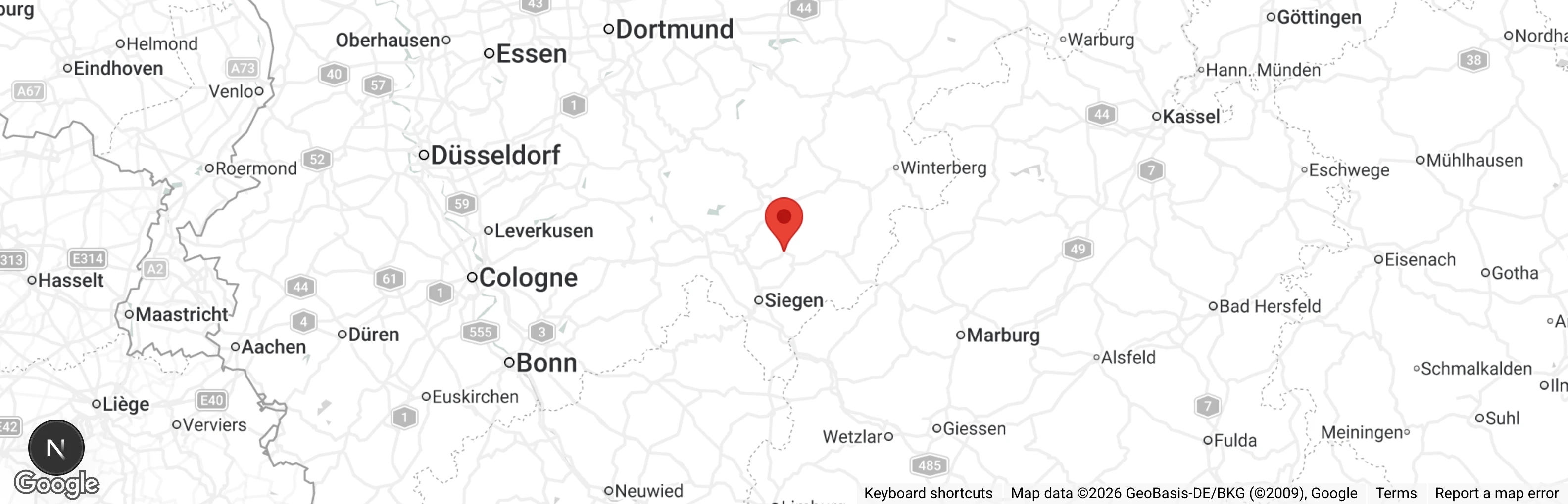 Map showing location of Tierheim Hilchenbach