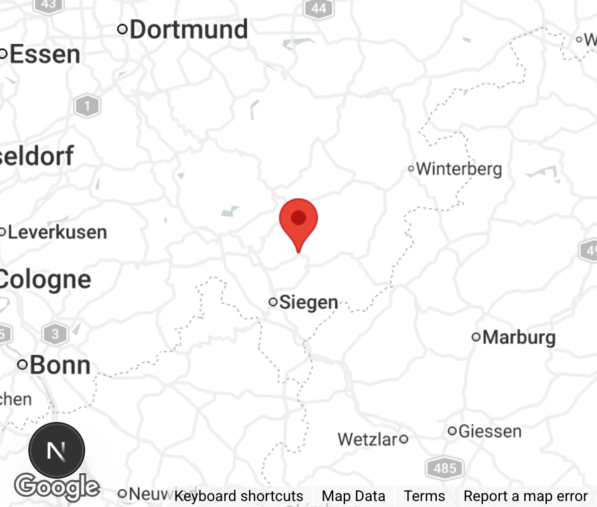 Map showing location of Tierheim Hilchenbach